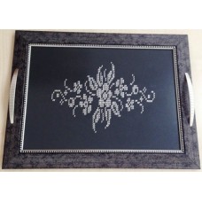 HANDMADE WOODEN SERVING TRAY45CM x 31CM - EMBROIDERY